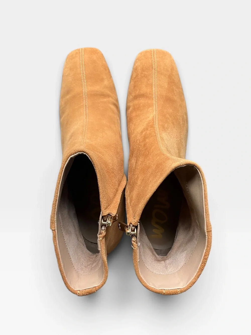 Sam Edelman Paige Ankle Boots Block Heel Suede Spiced Pecan Women’s 9